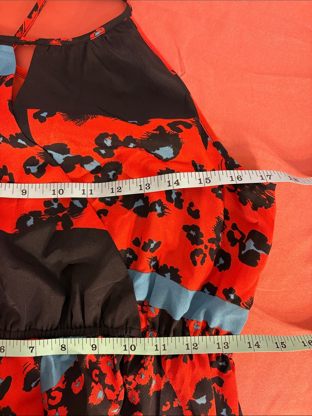 Romeo & Juliet Couture Orange, Black & Blue Floral Midi Dress - Picture 9 of 12